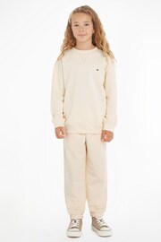 Tommy Hilfiger Cream Timeless Sweat Top Jogger Set - Image 1 of 6