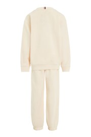 Tommy Hilfiger Cream Timeless Sweat Top Jogger Set - Image 5 of 6