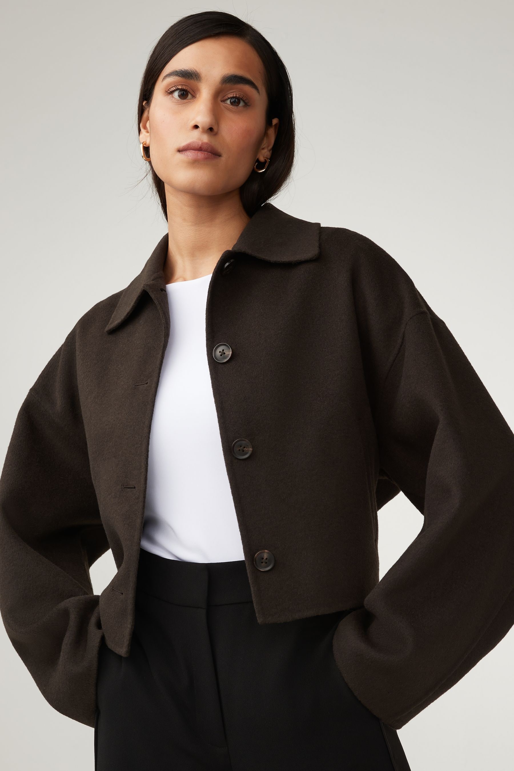 Cropped wool coat new arrivals