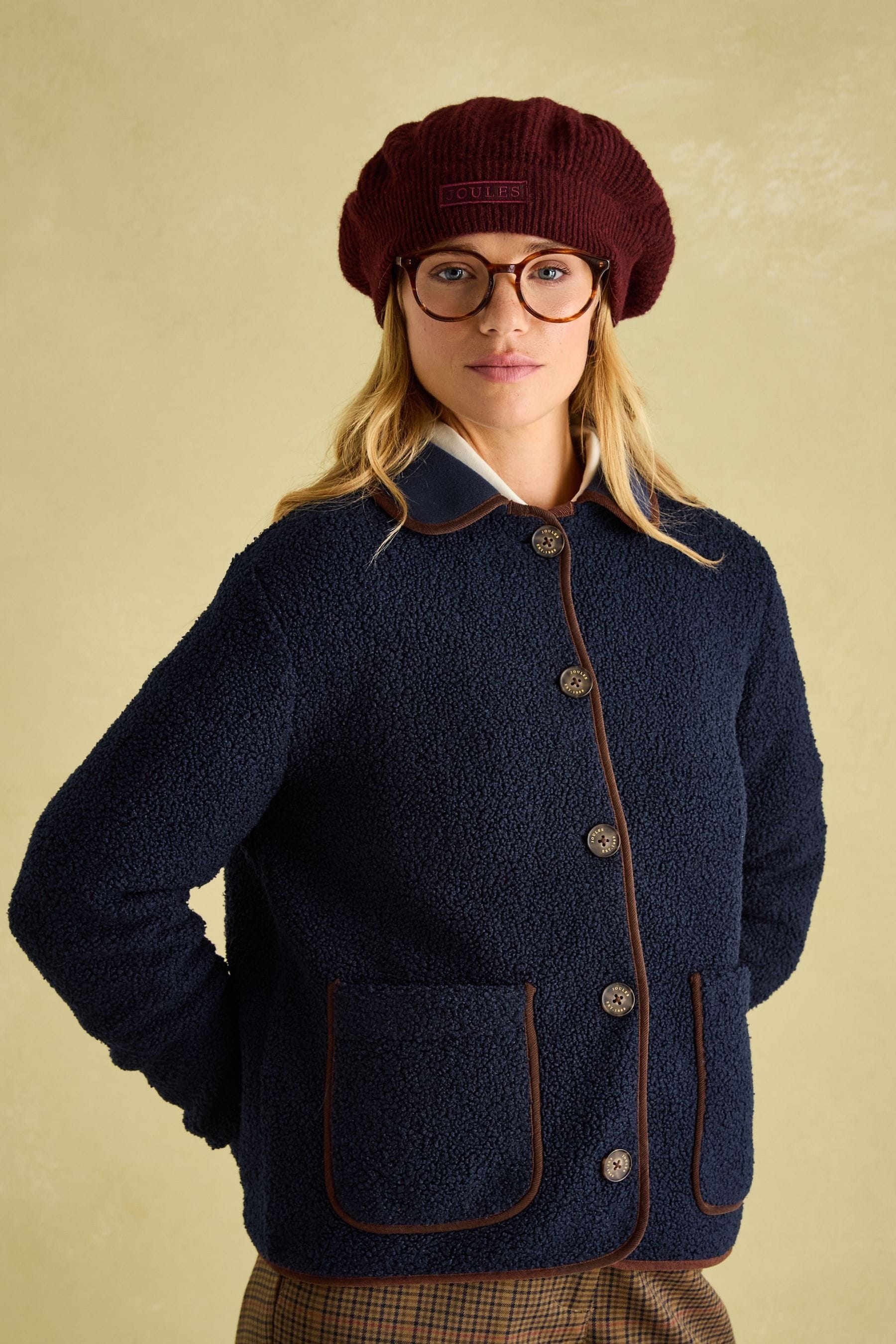 Fleece button jacket top