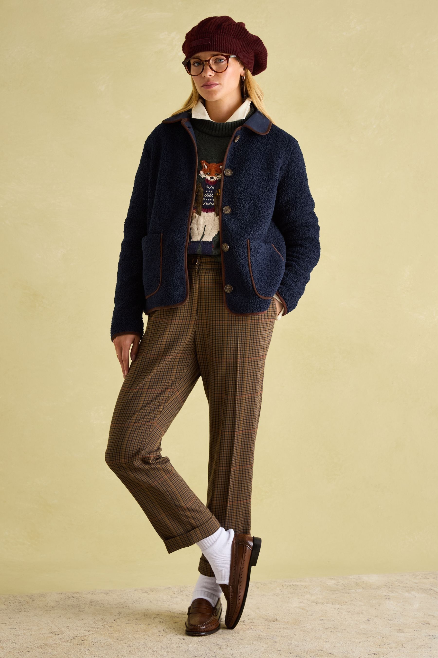 Buy Joules Sadie Navy Button Down Fleece Jacket from Next USA