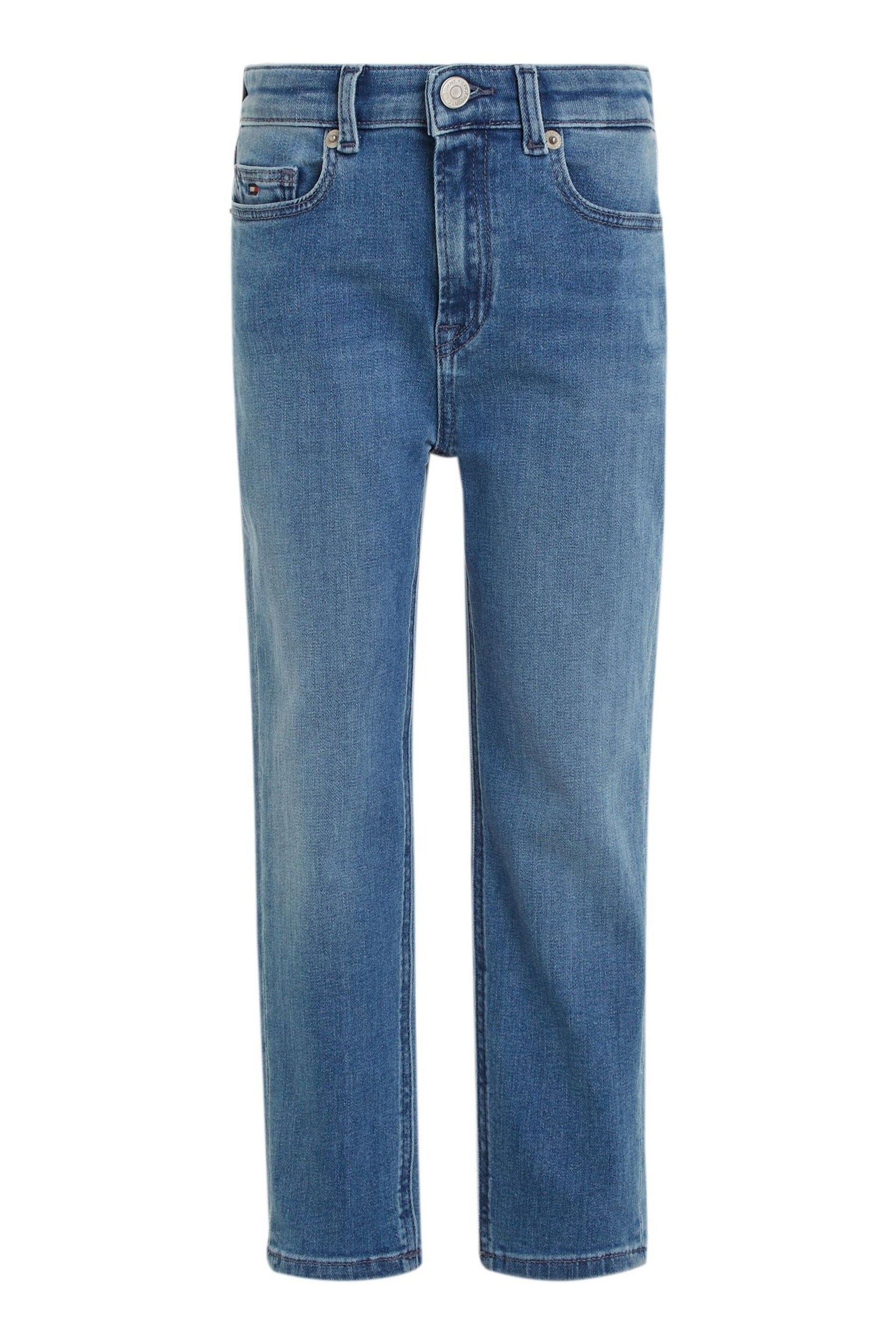 Tommy Hilfiger Blue High Rise Tapered Jeans - Image 4 of 6