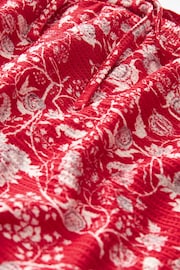 Red Floral Print Elasticated Waist Summer Jersey Skort - Image 5 of 5