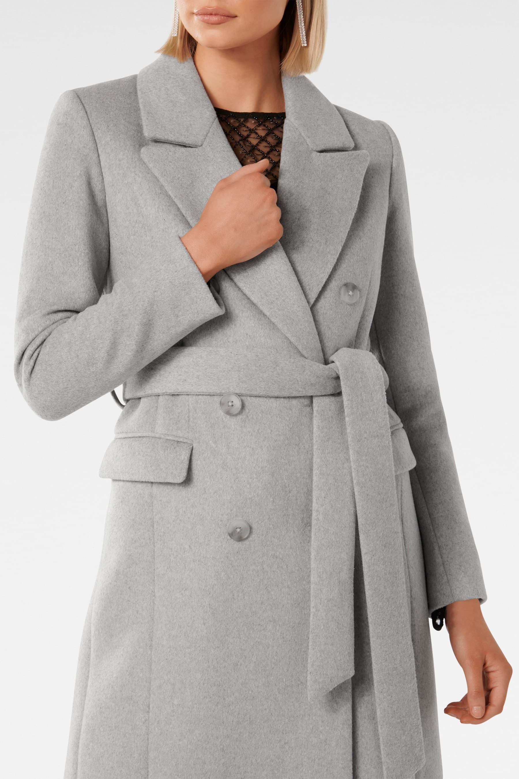 Buy Forever New Grey Charlotte Wrap Coat from Next Luxembourg