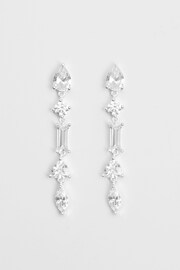 Simply Silver Silver Cubic Zirconia Mixed Stone Drop Earrings - Image 2 of 2