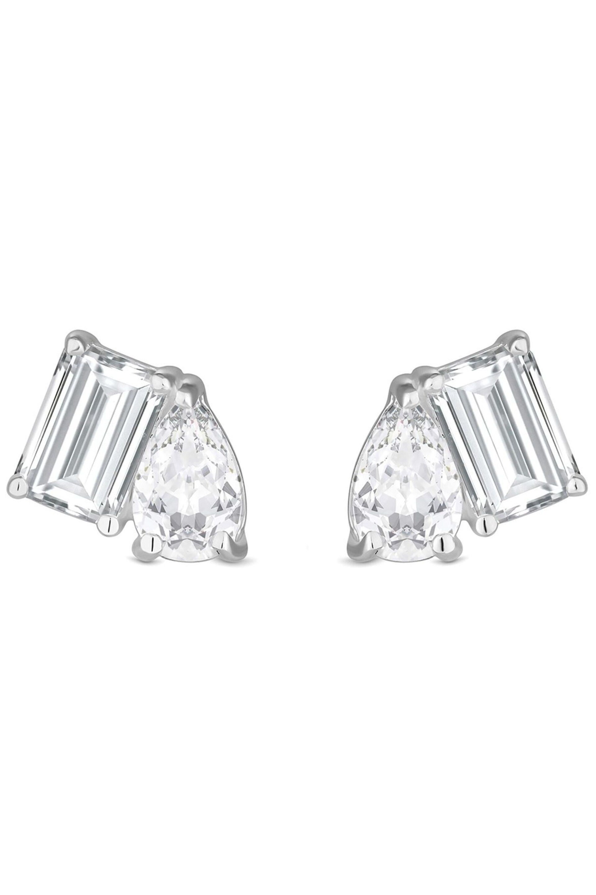 Simply Silver Silver Cubic Zirconia Mixed Stone Stud Earrings - Image 1 of 1