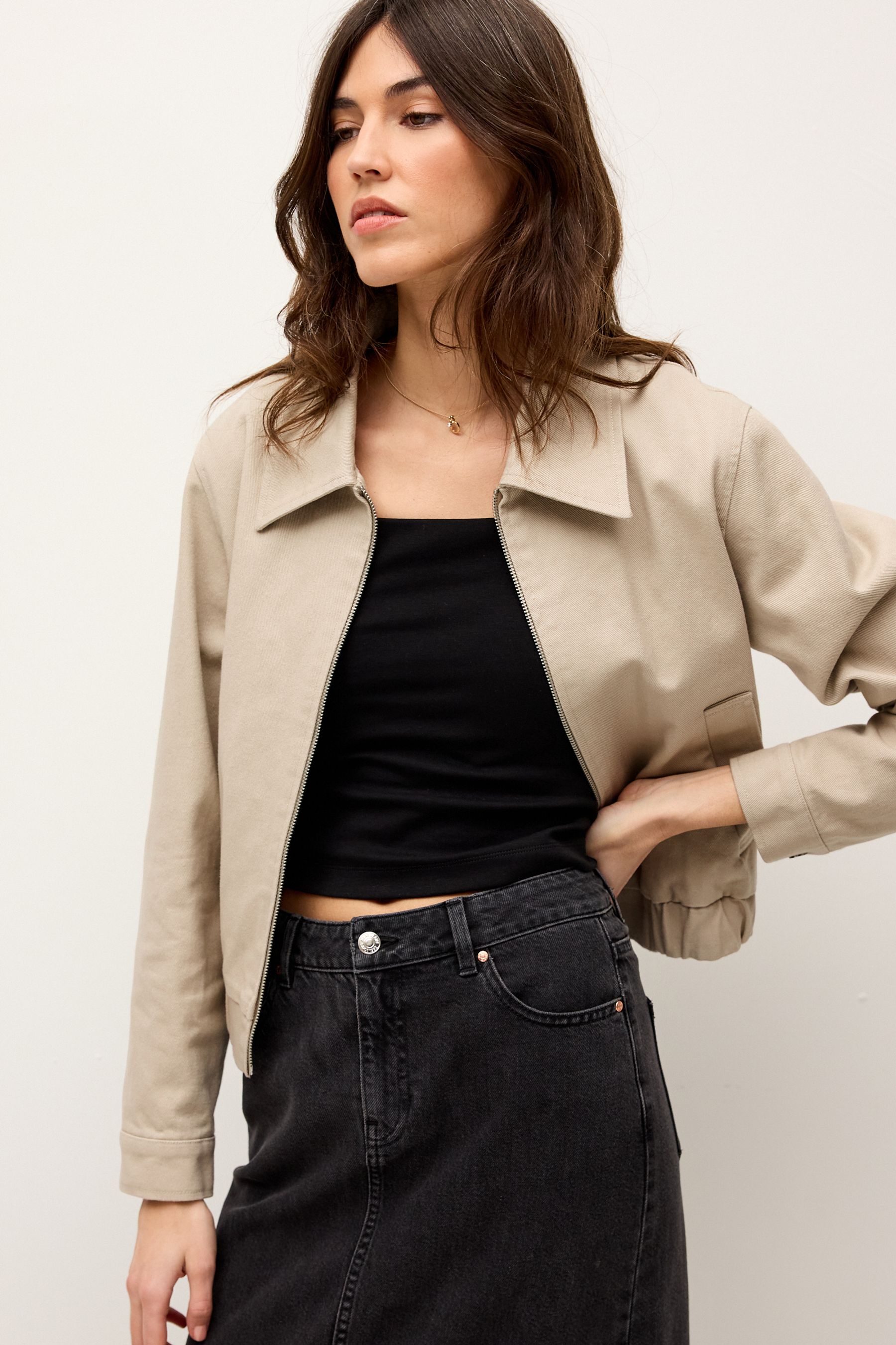 Harrington jacket beige discount
