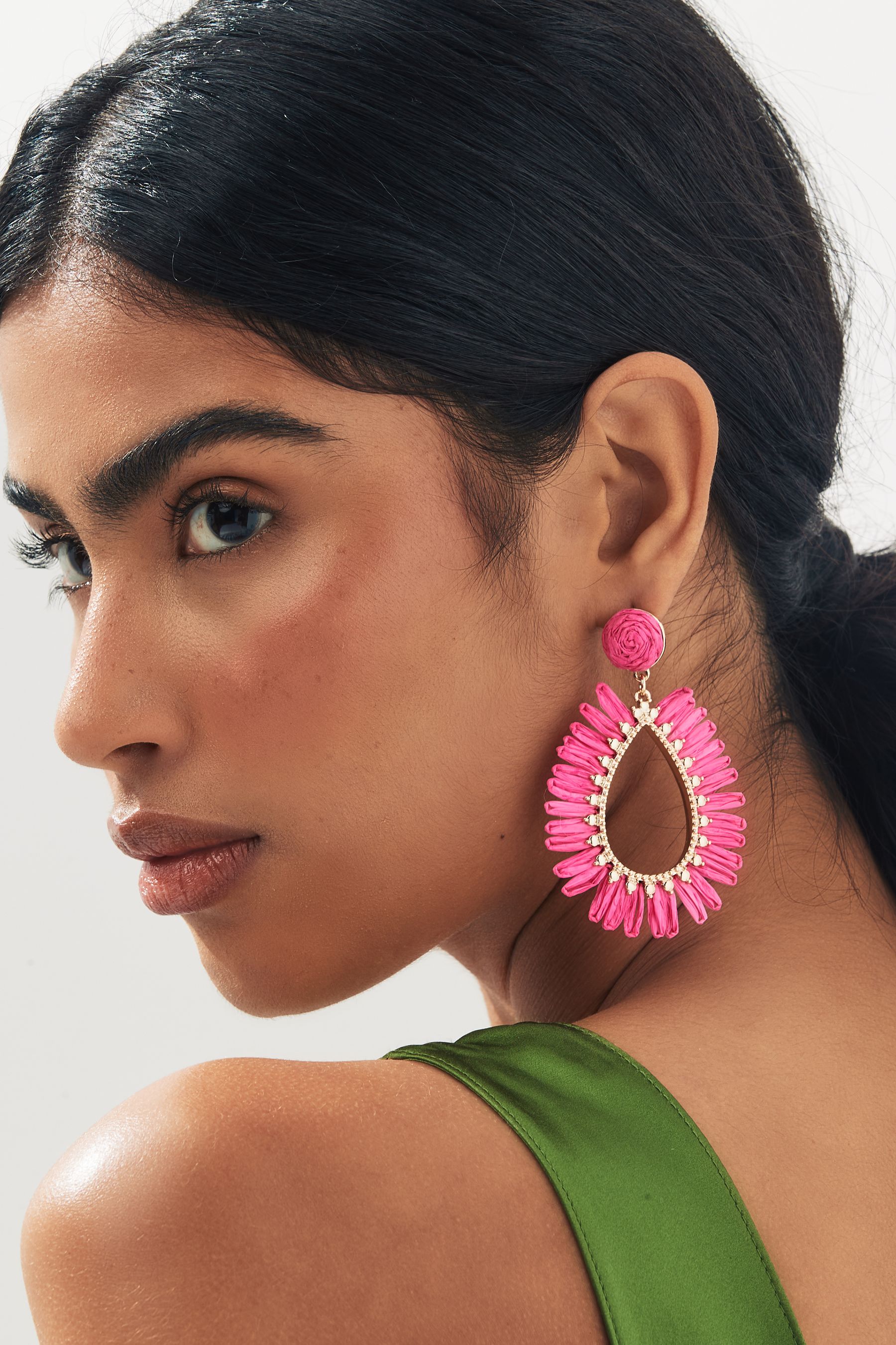 Raffia statement earrings shop