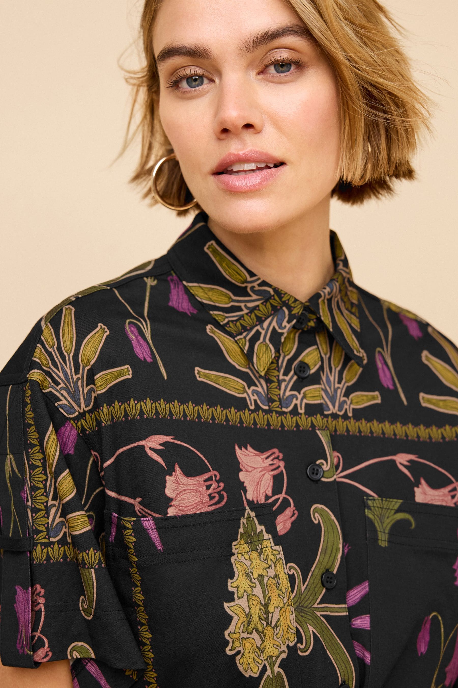 Buy Black Floral Utility Pocket Shirt Midi Summer Dress from Next Luxembourg