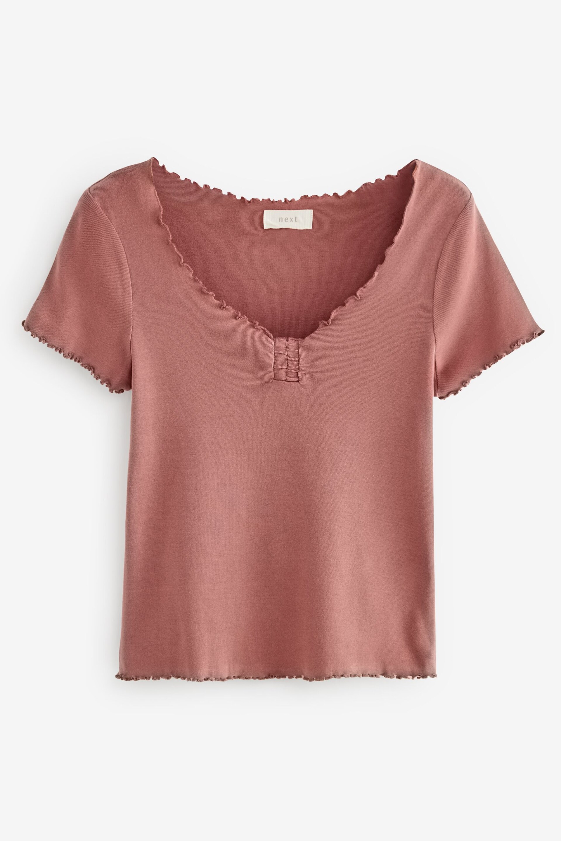 Pink Short Sleeve Lettuce Edge T-Shirt - Image 5 of 6