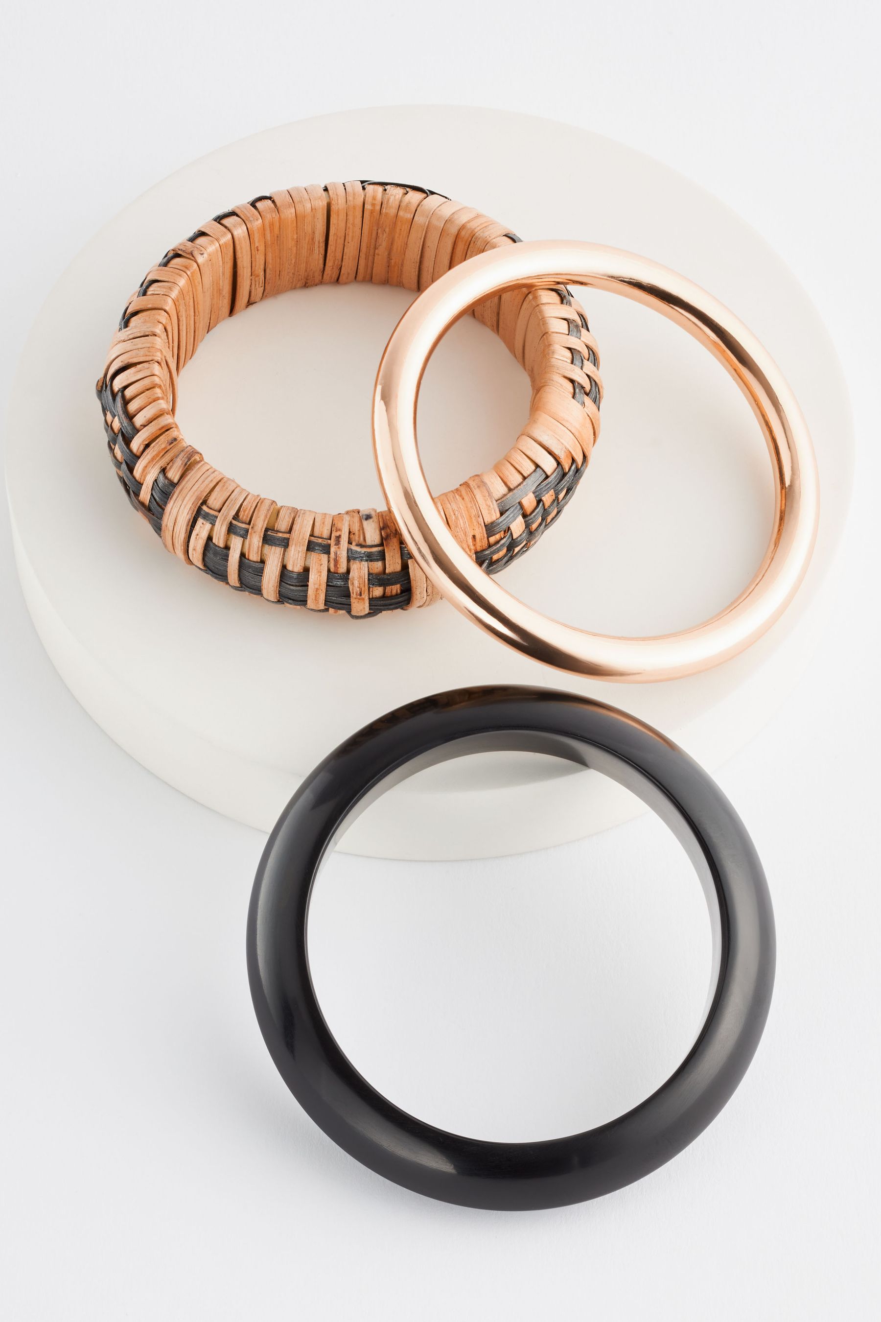 Black Natural Raffia Bangles Pack