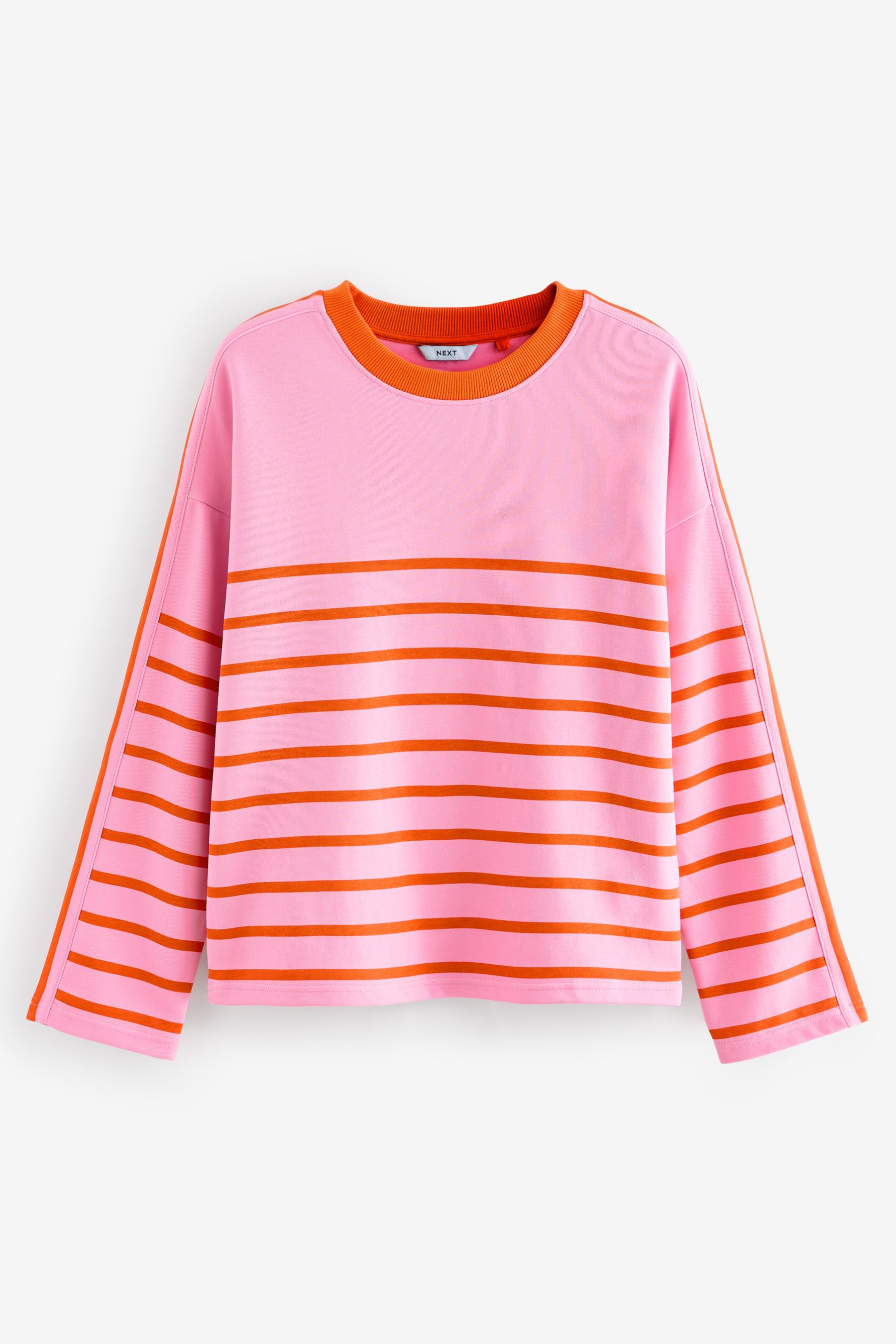 Pink striped sweatshirt hotsell
