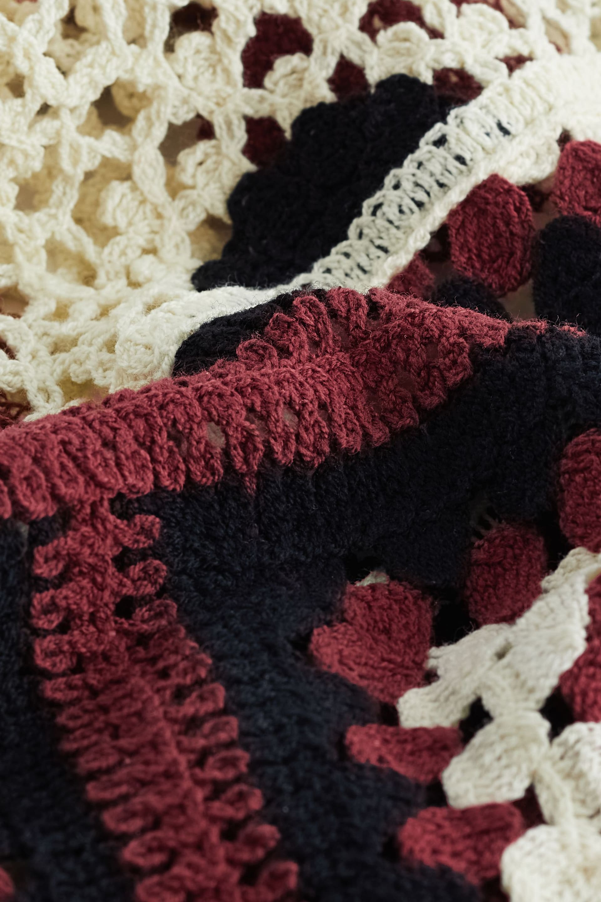 Black/Red Heavyweight Sleeveless Crochet Spliced Midi Dress - Image 6 of 6