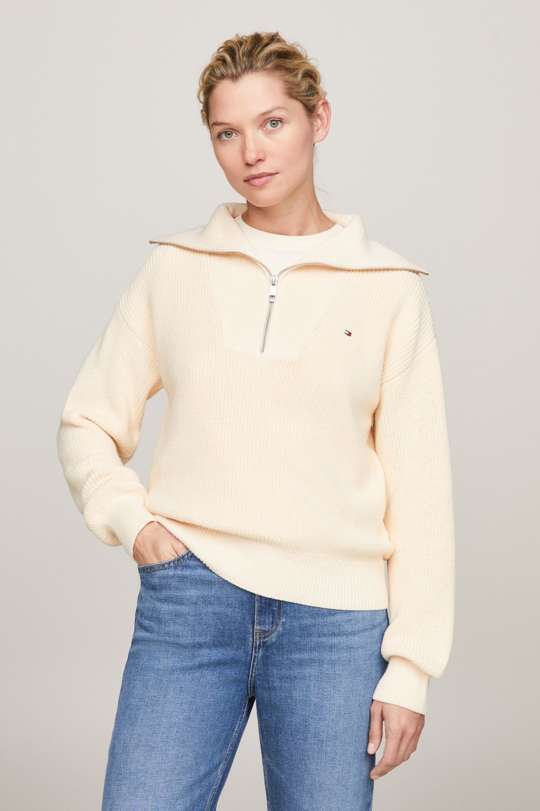 Tommy hilfiger half zip sweater on sale