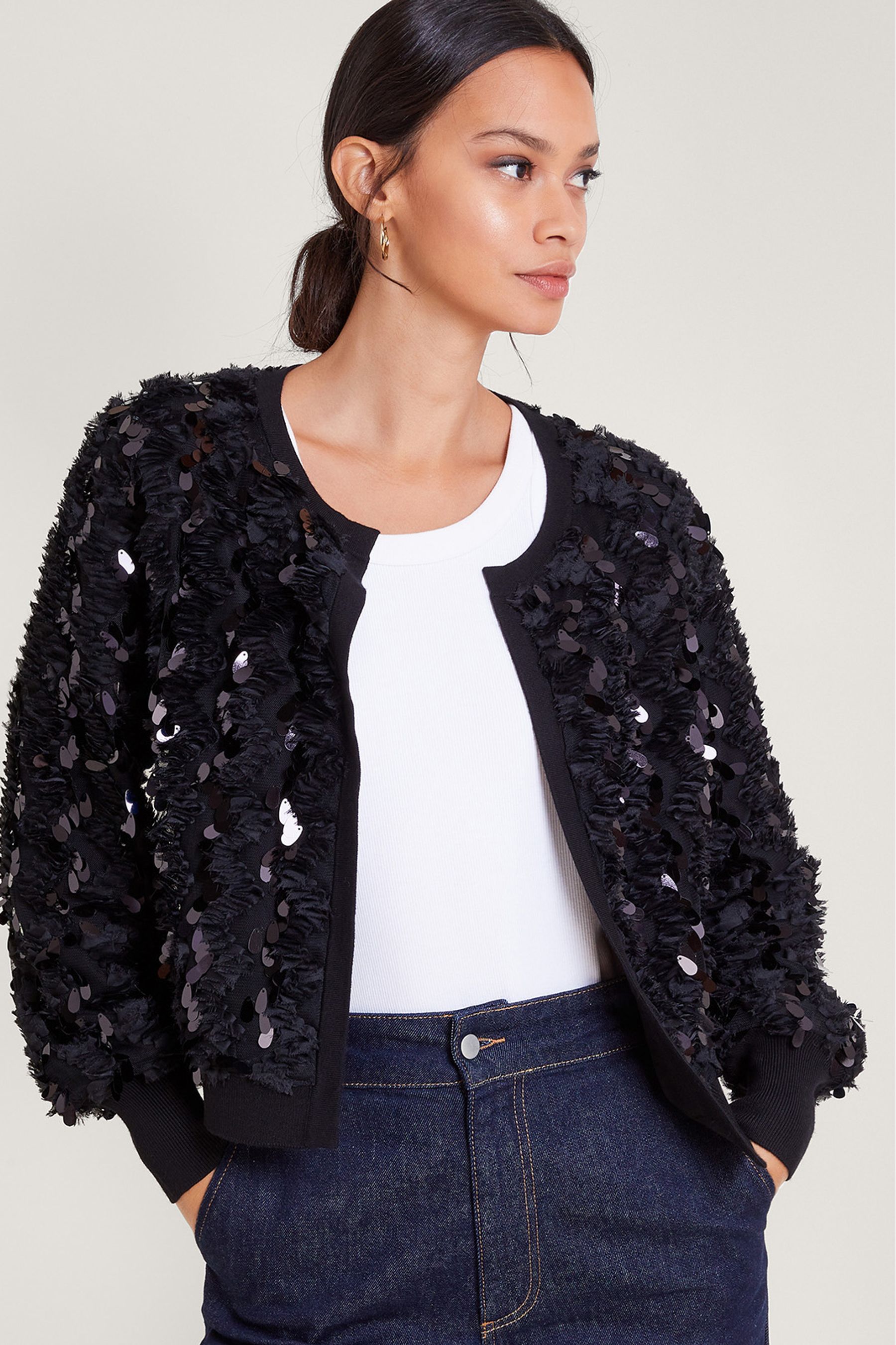 Buy Monsoon Black Sequin Sienna Cardigan from Next United Arab Emirates