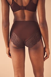 Black/Chocolate Brown/Tan Brown Midi No VPL Lace Back Briefs 3 Pack - Image 4 of 14