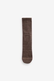 Black/White/Grey/Brown Stripe Cushion Sole Ribbed Ankle Socks With Arch Support 4 Pack - Image 2 of 5