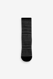 Black/White/Grey/Brown Stripe Cushion Sole Ribbed Ankle Socks With Arch Support 4 Pack - Image 4 of 5