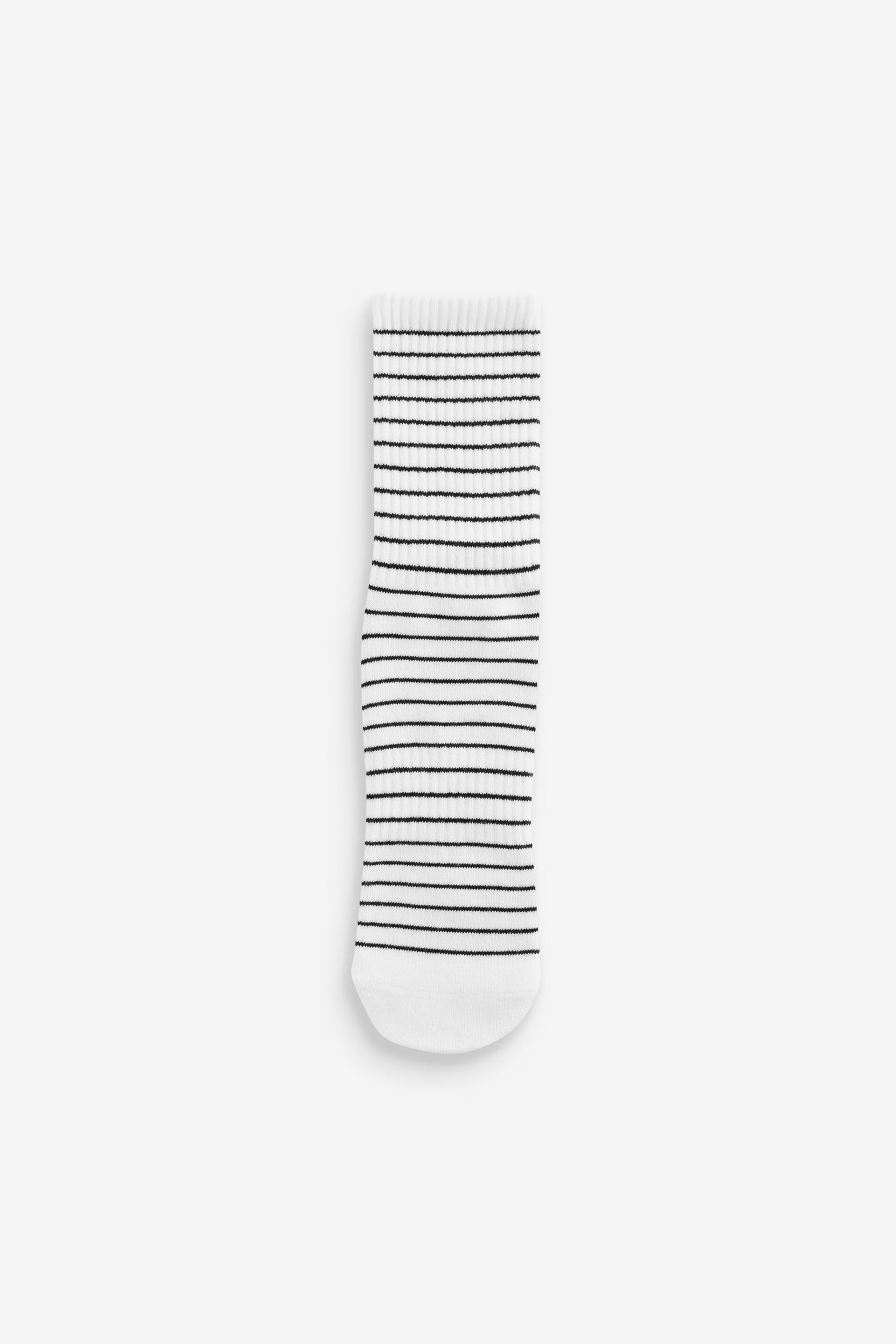 Black/White/Grey/Brown Stripe Cushion Sole Ribbed Ankle Socks With Arch Support 4 Pack - Image 5 of 5