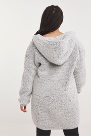 Simply Be Grey Pretty Secrets Ribbed Cuff Cardigan - Image 2 of 4