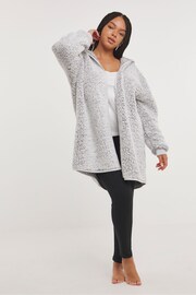 Simply Be Grey Pretty Secrets Ribbed Cuff Cardigan - Image 3 of 4