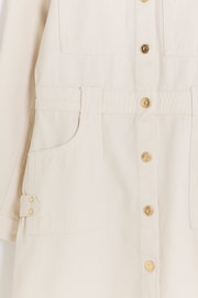 River Island Cream Girls 100% Cotton Utility Shirt Dress - Image 3 of 3