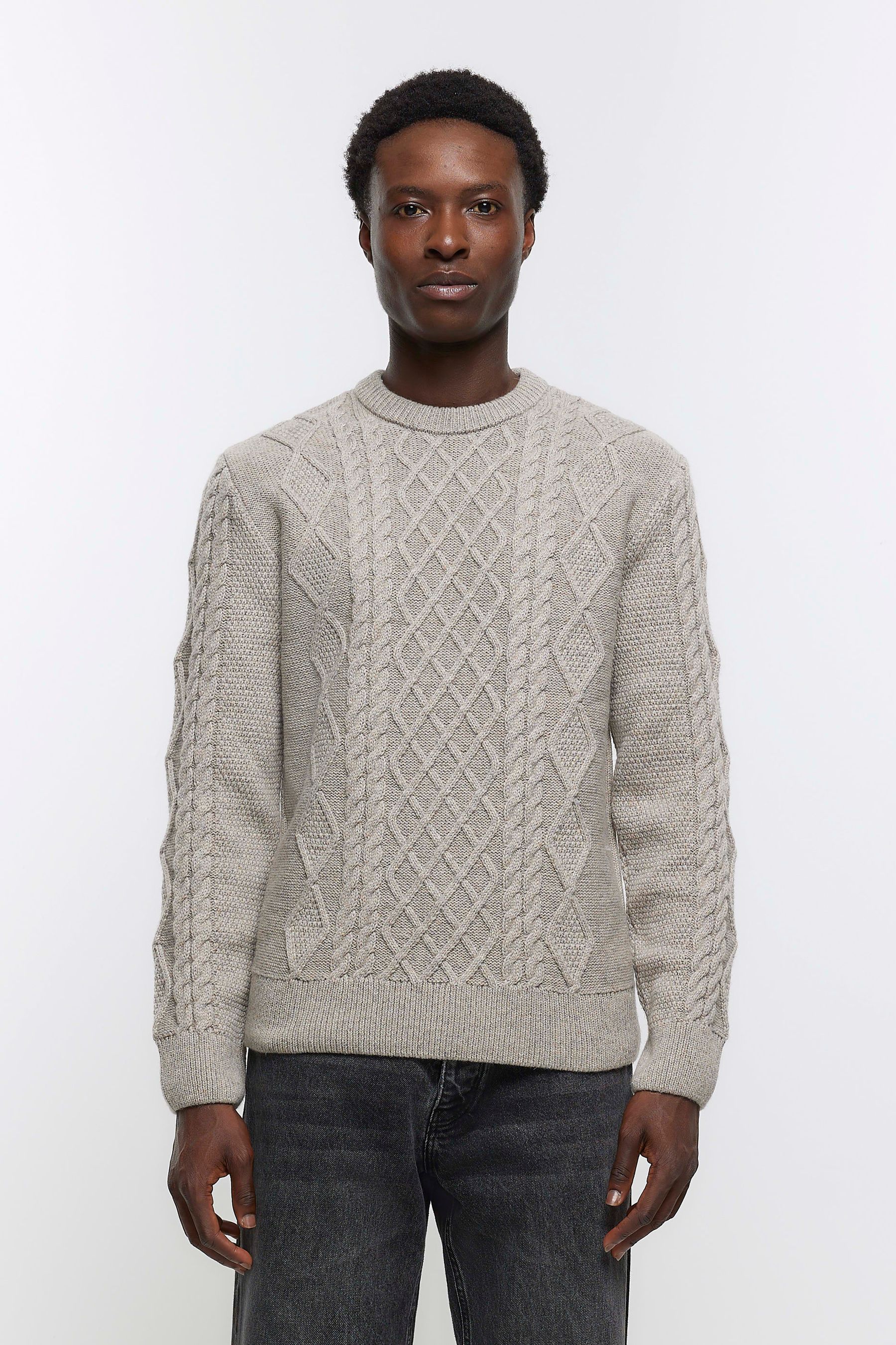Grey jumper river island shop