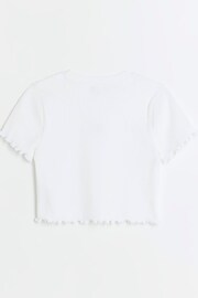 River Island White Lettuce Hem Rib Top - Image 2 of 4