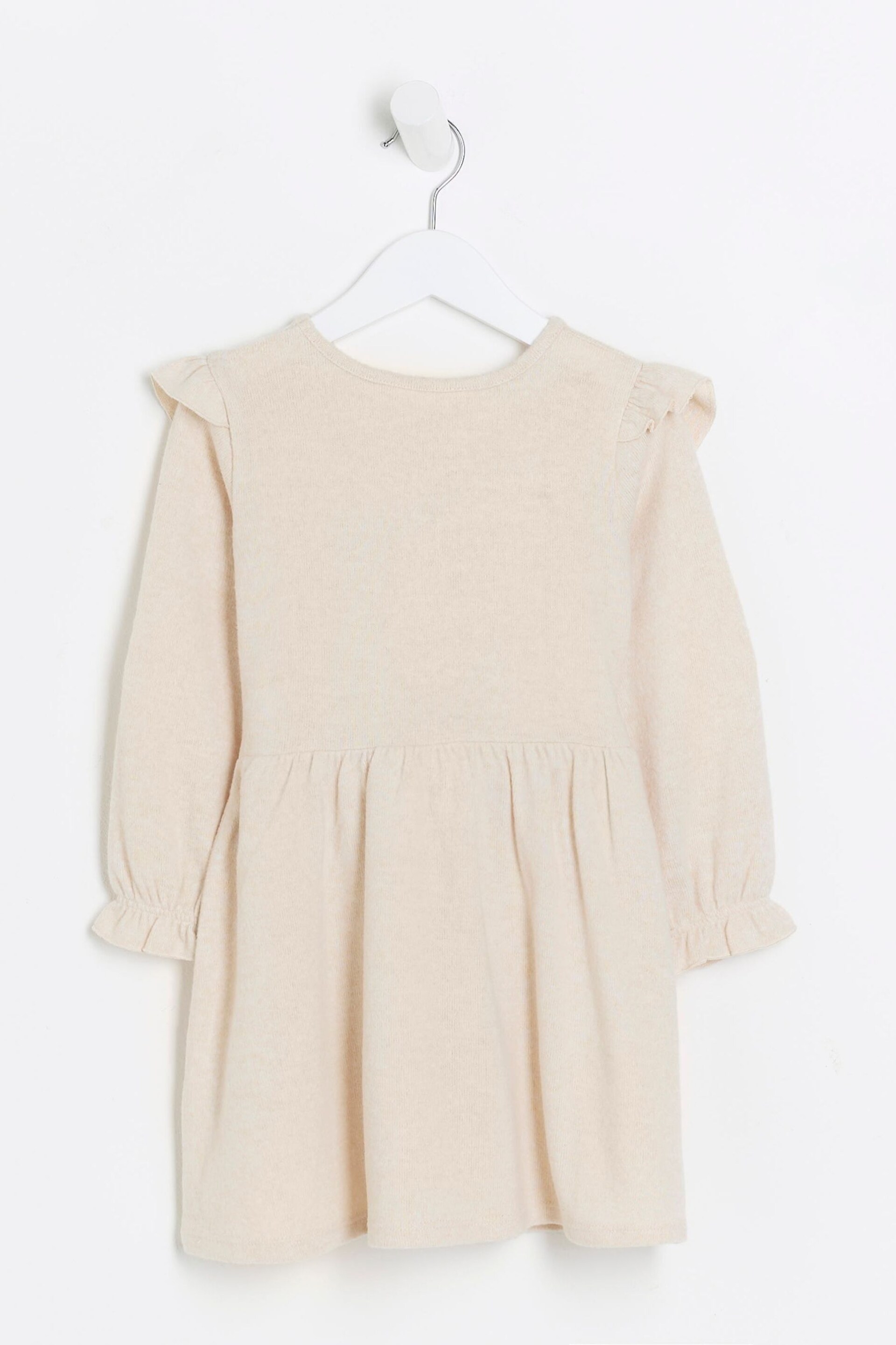 River Island Brown Mini Cosy Embroidery Girls Dress - Image 2 of 4