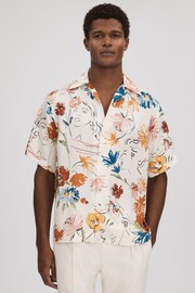 Reiss Multi Serra Printed Cuban Collar Shirt - Image 1 of 7