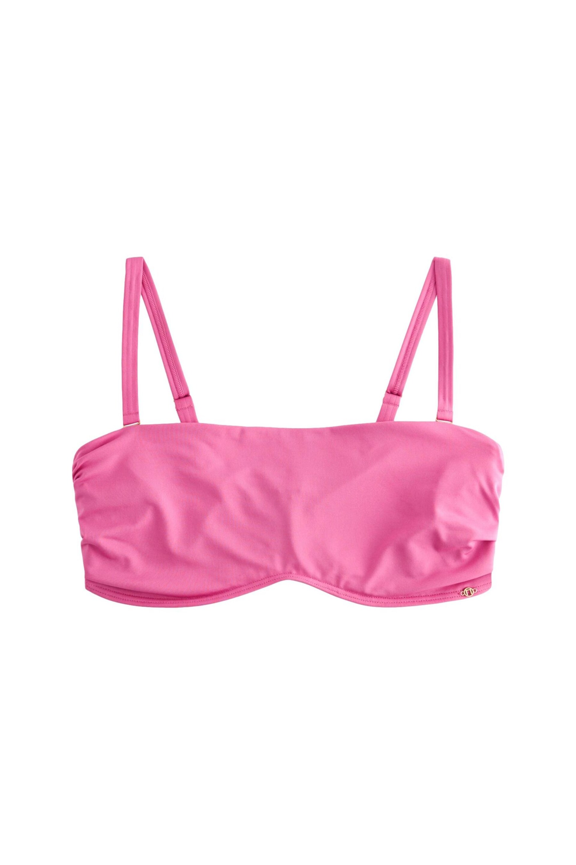 Pink DD+ Non Pad Minimise Bandeau Bikini Top - Image 4 of 4