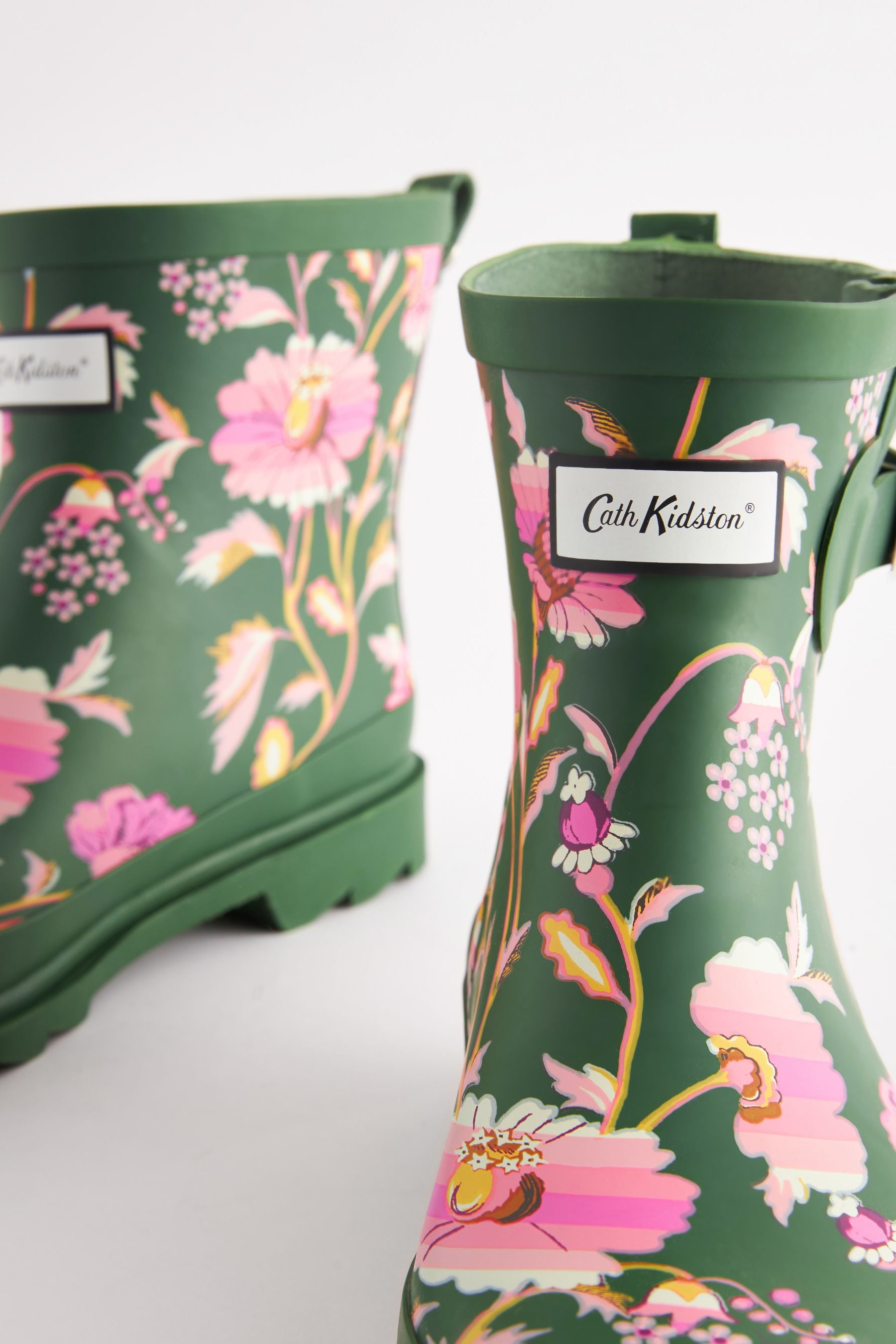 Buy Cath Kidston Green Floral Short Rubber Wellies from Next USA