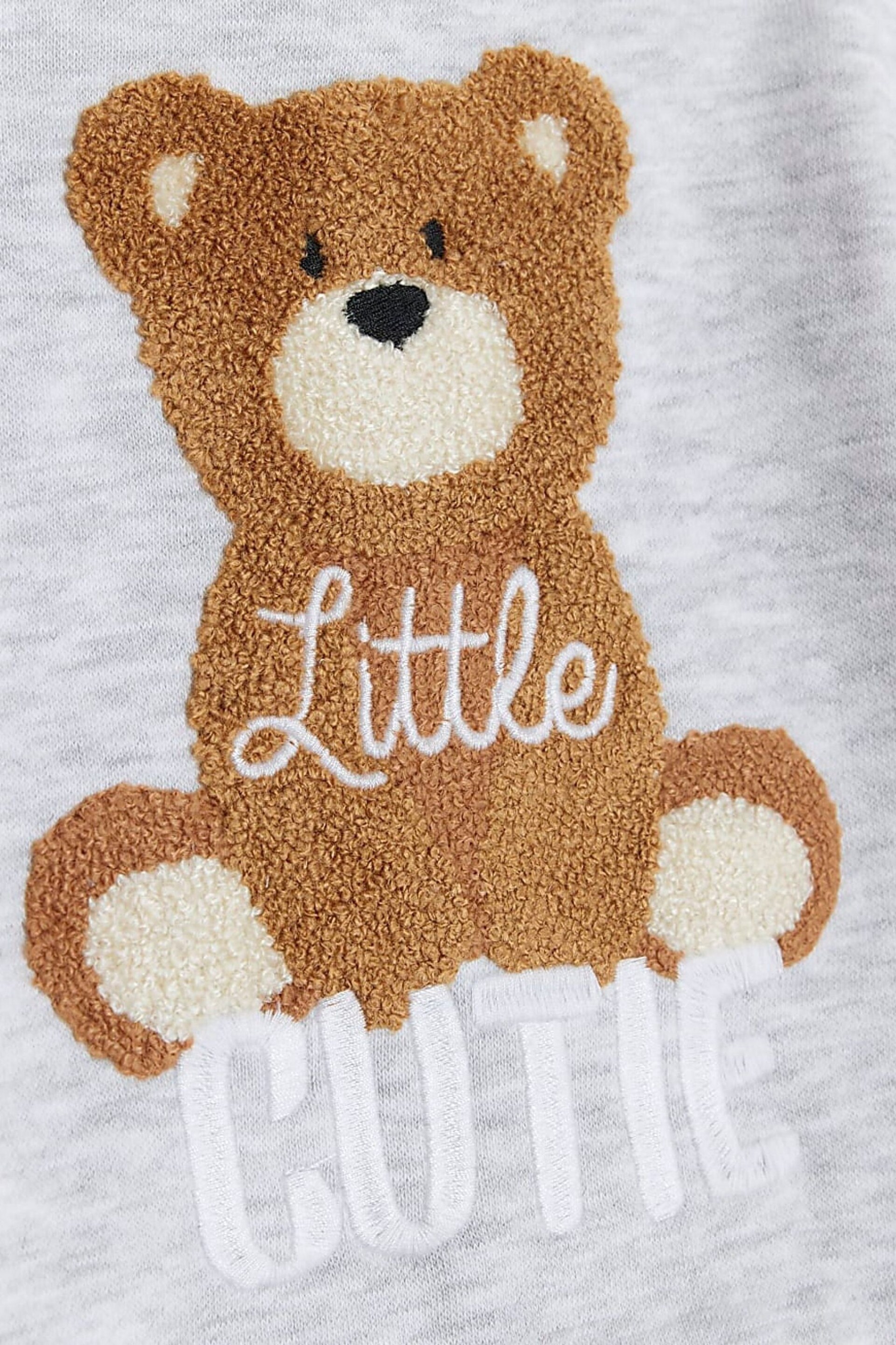 River Island Grey Baby Boys Teddy Bear Sweat Set - Image 5 of 5