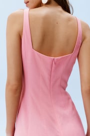 Pink Linen Blend Midi Dress - Image 5 of 7