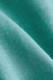 Teal Blue Linen Blend Midi Dress - Image 7 of 7