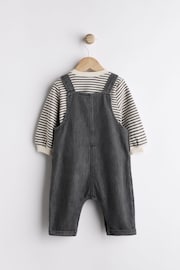 Black/Grey Baby Denim Dungarees and Bodysuit Set (0mths-2yrs) - Image 2 of 8