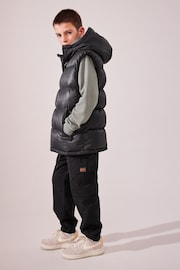 Black Hooded Padded Gilet (3-16yrs) - Image 4 of 12