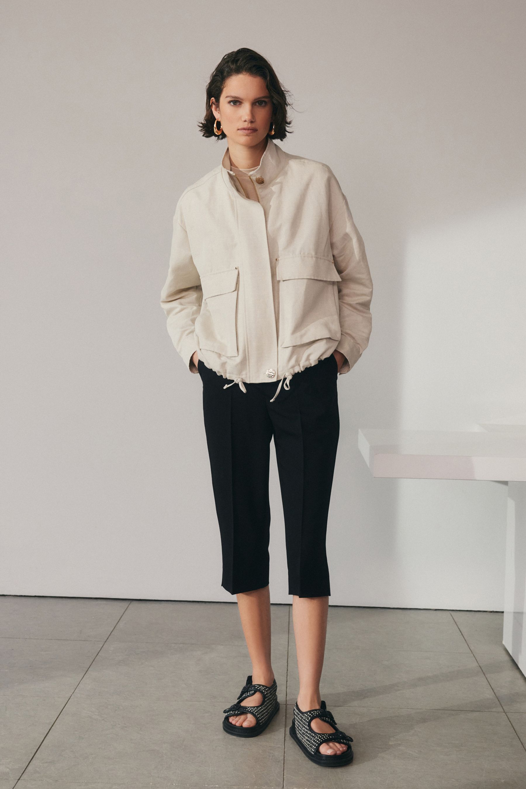 Next black cropped trousers sale