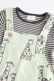 Sage Green Giraffe Jersey Baby Dungarees And Bodysuit Set (0mths-2yrs) - Image 8 of 12