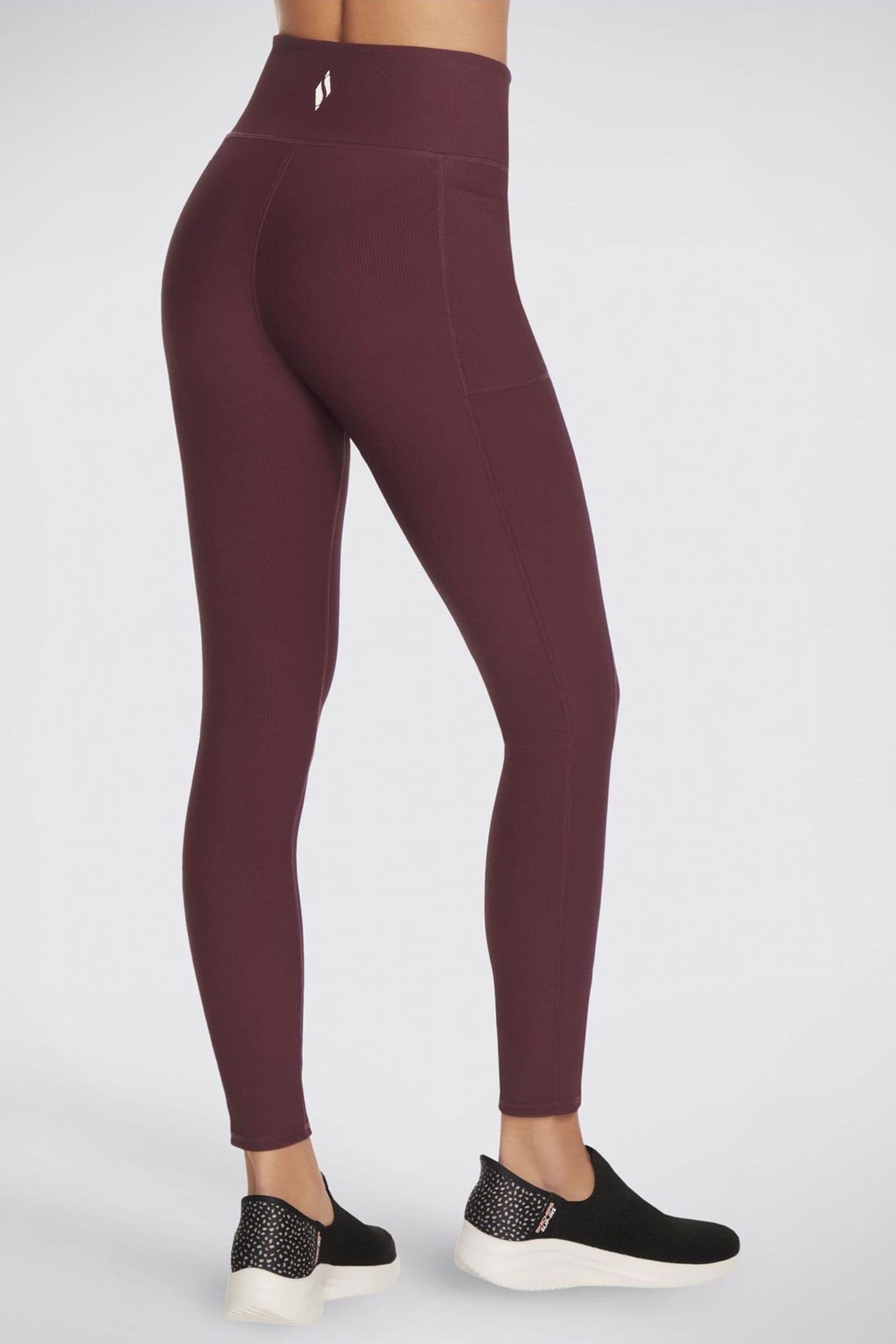 Buy Skechers Burgundy Goflex Ribbed High Waist Leggings from the Next UK online shop