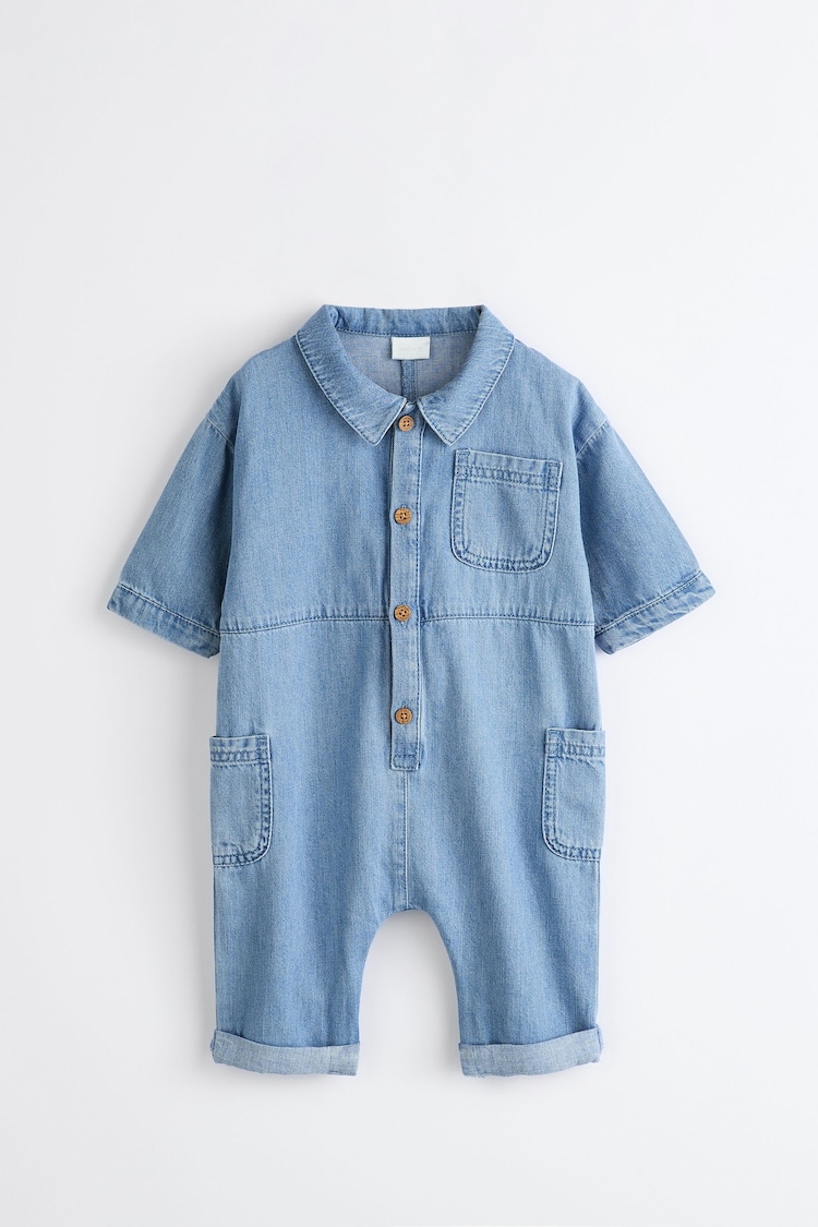 Denim Baby 100% Cotton Romper (0mths-2yrs) - Image 1 of 9