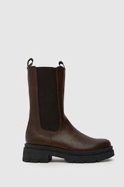 Schuh August High Cut Chelsea Brown Boots - Image 1 of 4