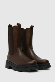 Schuh August High Cut Chelsea Brown Boots - Image 2 of 4