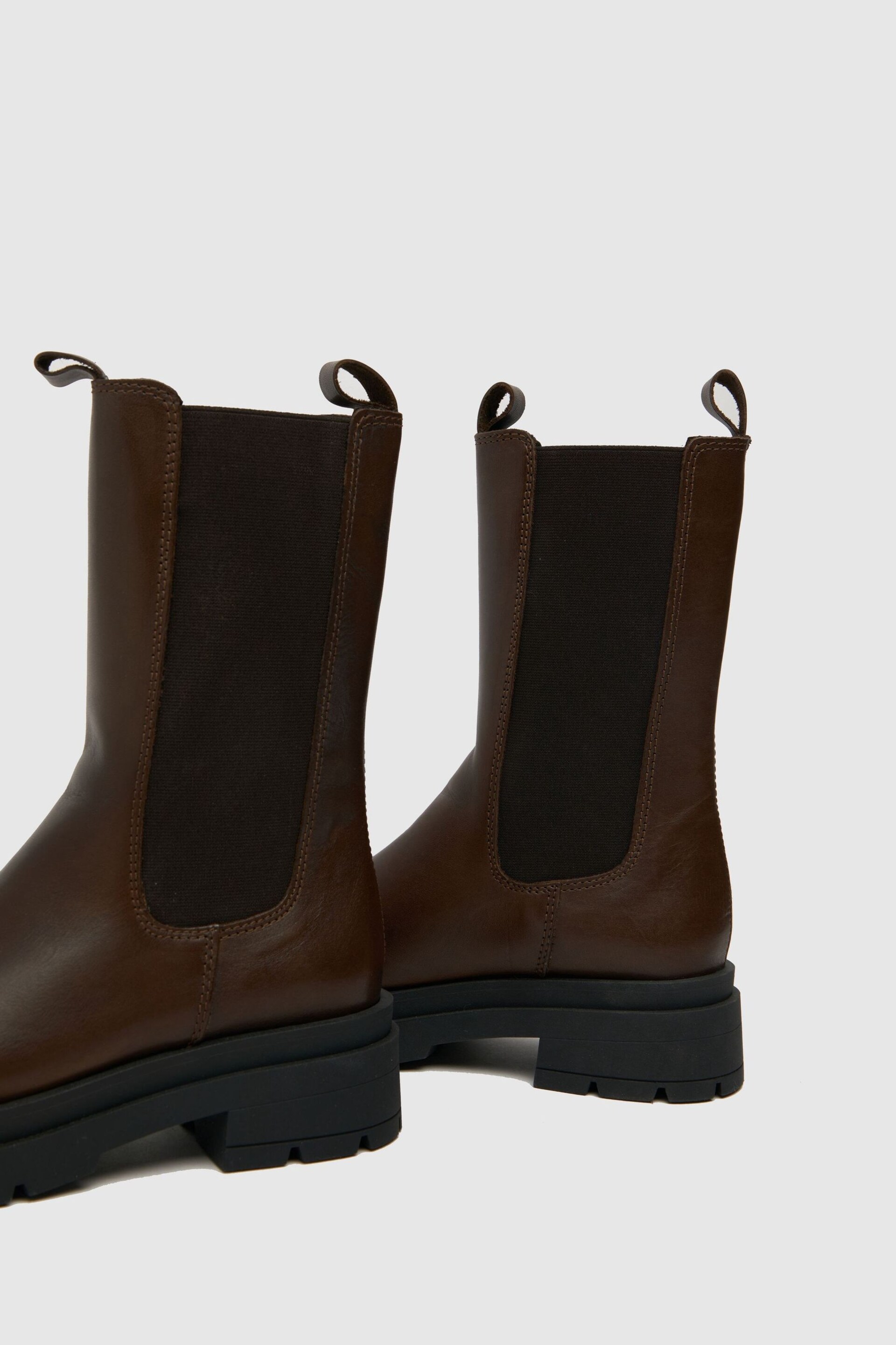 Schuh August High Cut Chelsea Brown Boots - Image 3 of 4