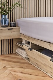 Light Oak Effect Bronx Wooden Hotel Bed Frame with Platform Storage and Bedside Tables - Image 3 of 6