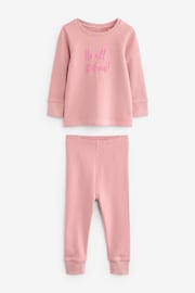 Pink/Yellow Slogan Printed Pyjamas 3 Pack (9mths-12yrs) - Image 7 of 10