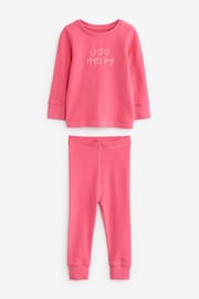 Pink/Yellow Slogan Printed Pyjamas 3 Pack (9mths-12yrs) - Image 9 of 10