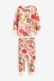 Pink/ Tan/ White Retro Floral 100% Cotton Floral Pyjamas 3 Pack (9mths-16yrs) - Image 4 of 6