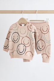 Neutral Print Baby Knitted 100% Cotton Top and Leggings Set (0mths-2yrs) - Image 1 of 11