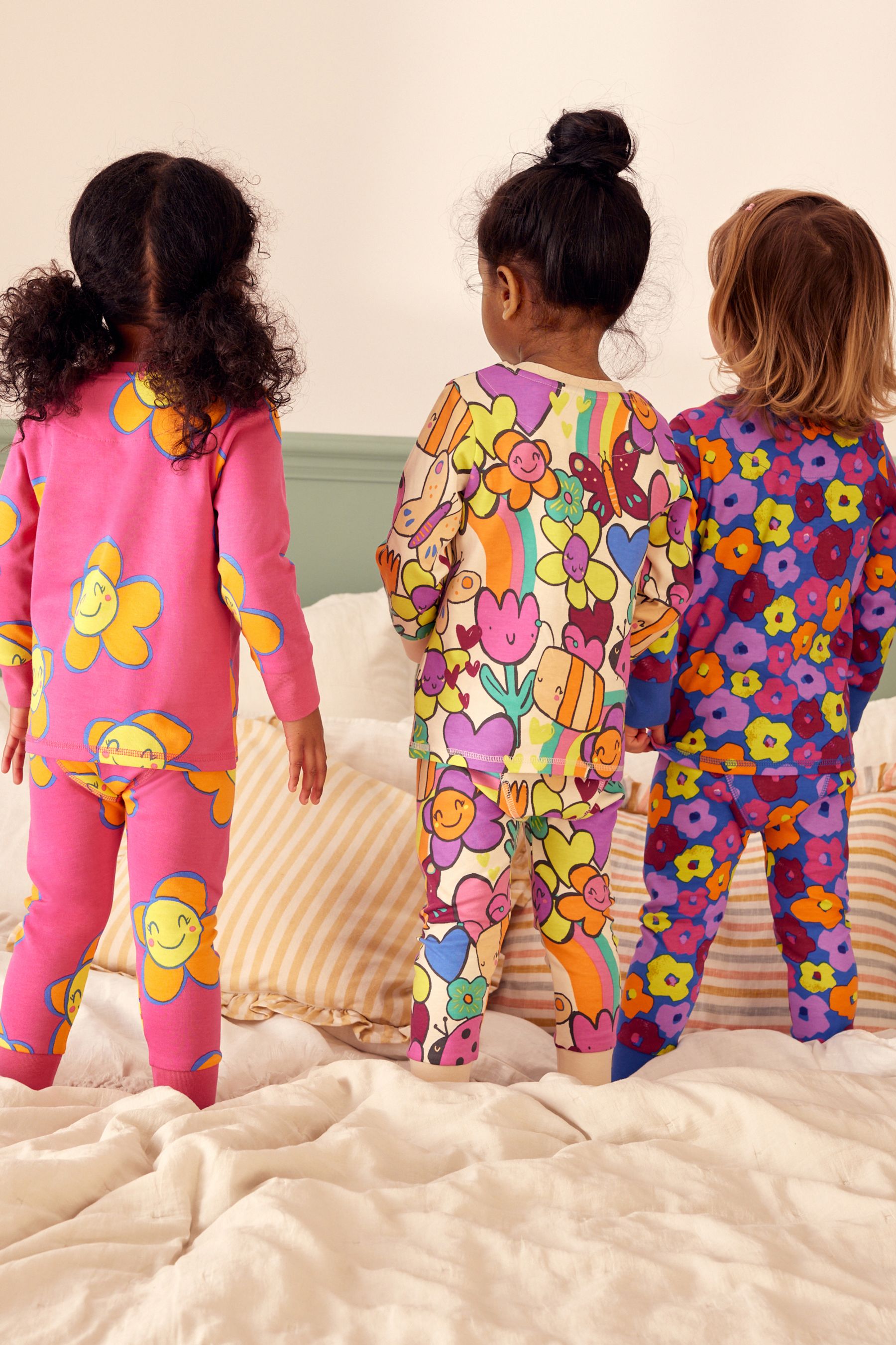 Buy Pink Blue Character 100 Cotton Printed Pyjamas 3 Pack 9mths 12yrs from Next Malta